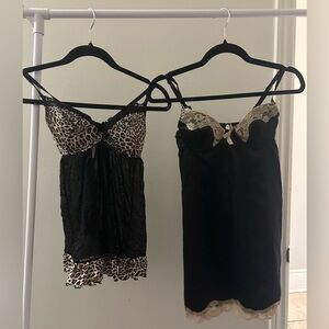 Leopard and Black Slip Dress Lingerie